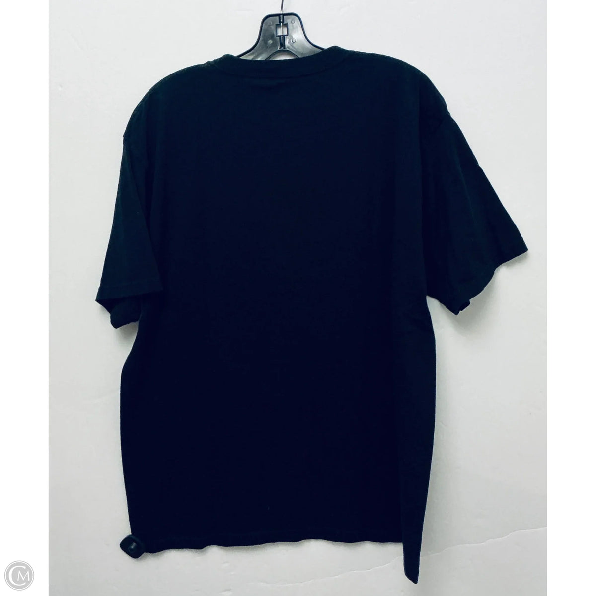 Top Short Sleeve Basic By Clothes Mentor In Black & Silver, Size: L