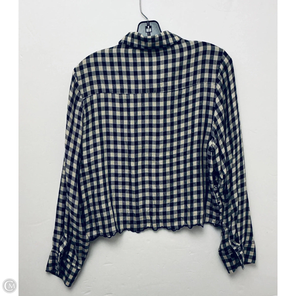 Top Long Sleeve By Zara In Checkered Pattern, Size: Xs