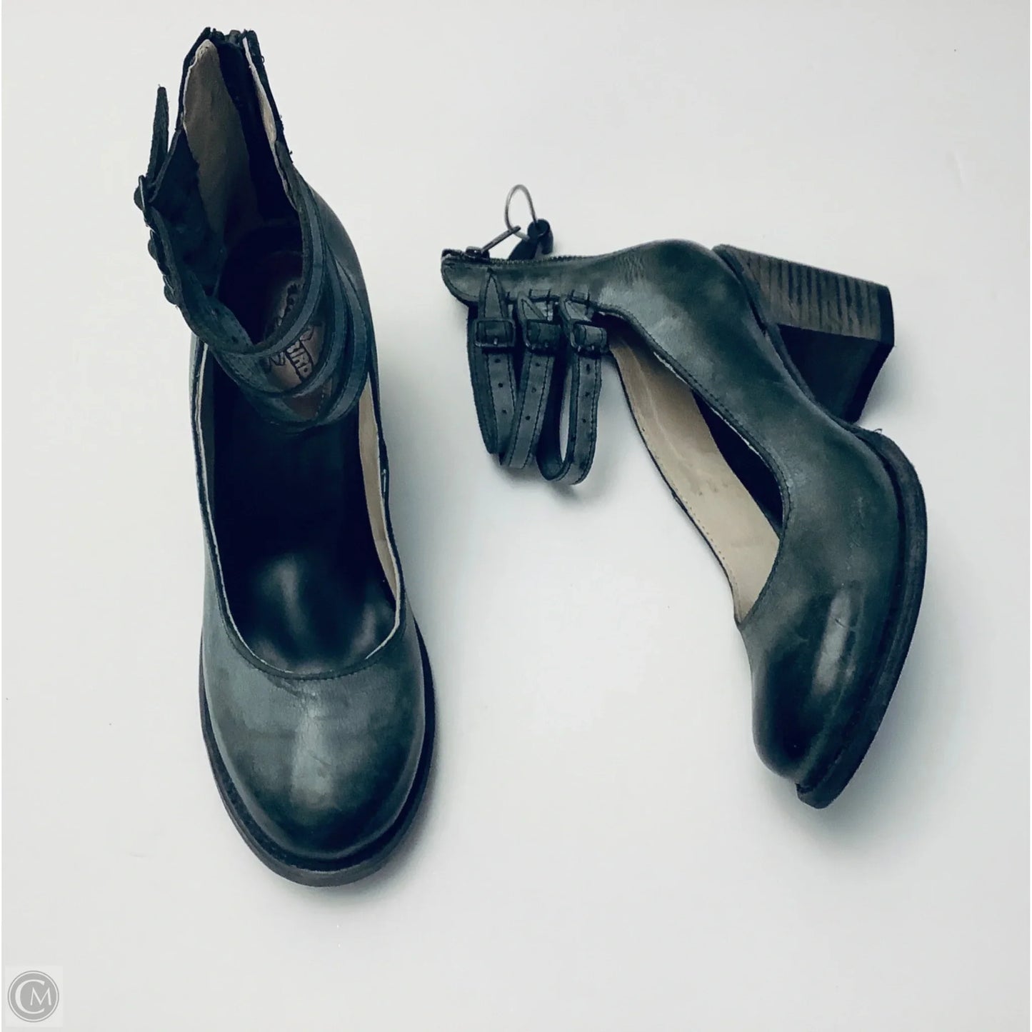 Shoes Heels Block By Freebird In Grey, Size: 11