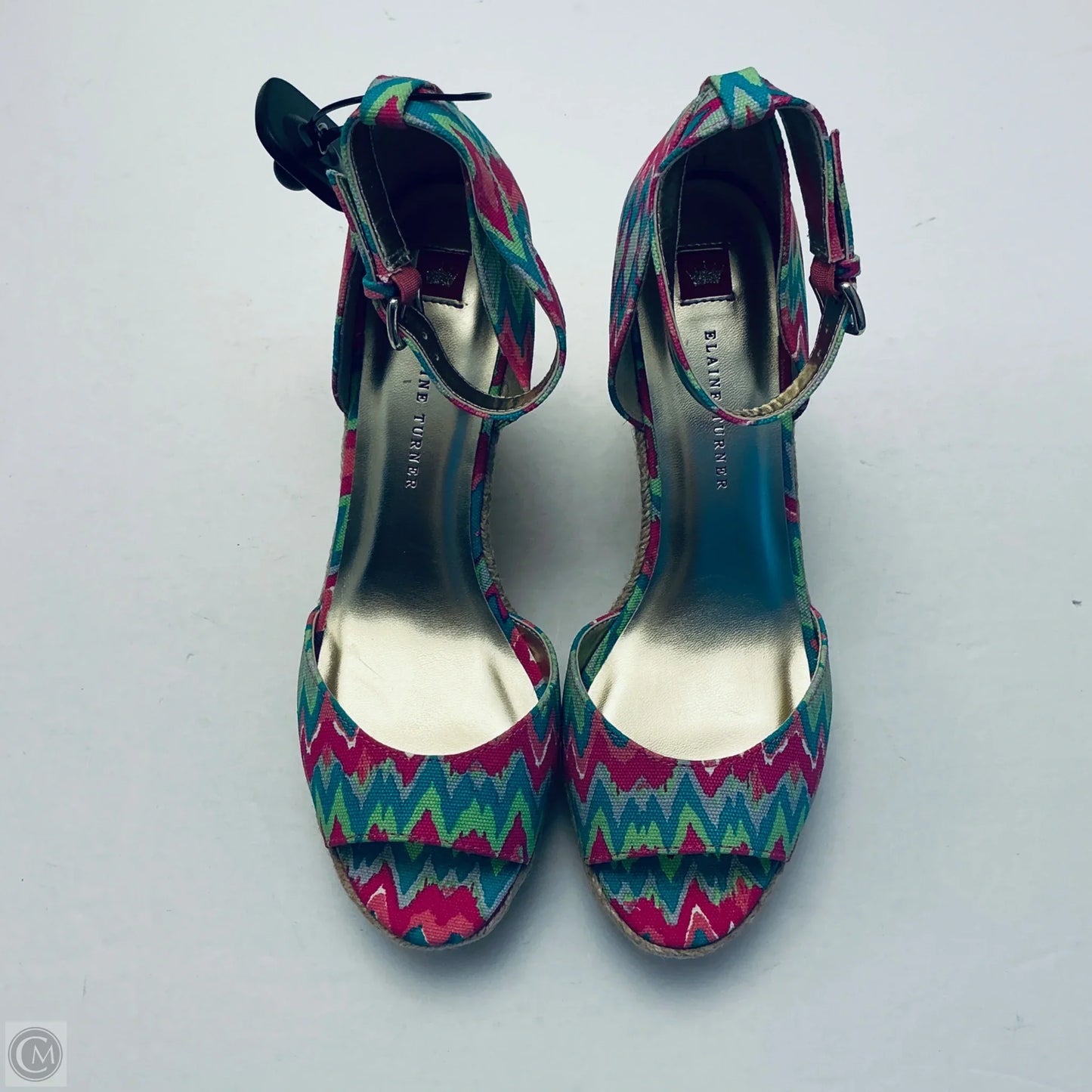 Shoes Heels Wedge By Clothes Mentor In Multi-colored, Size: 9.5