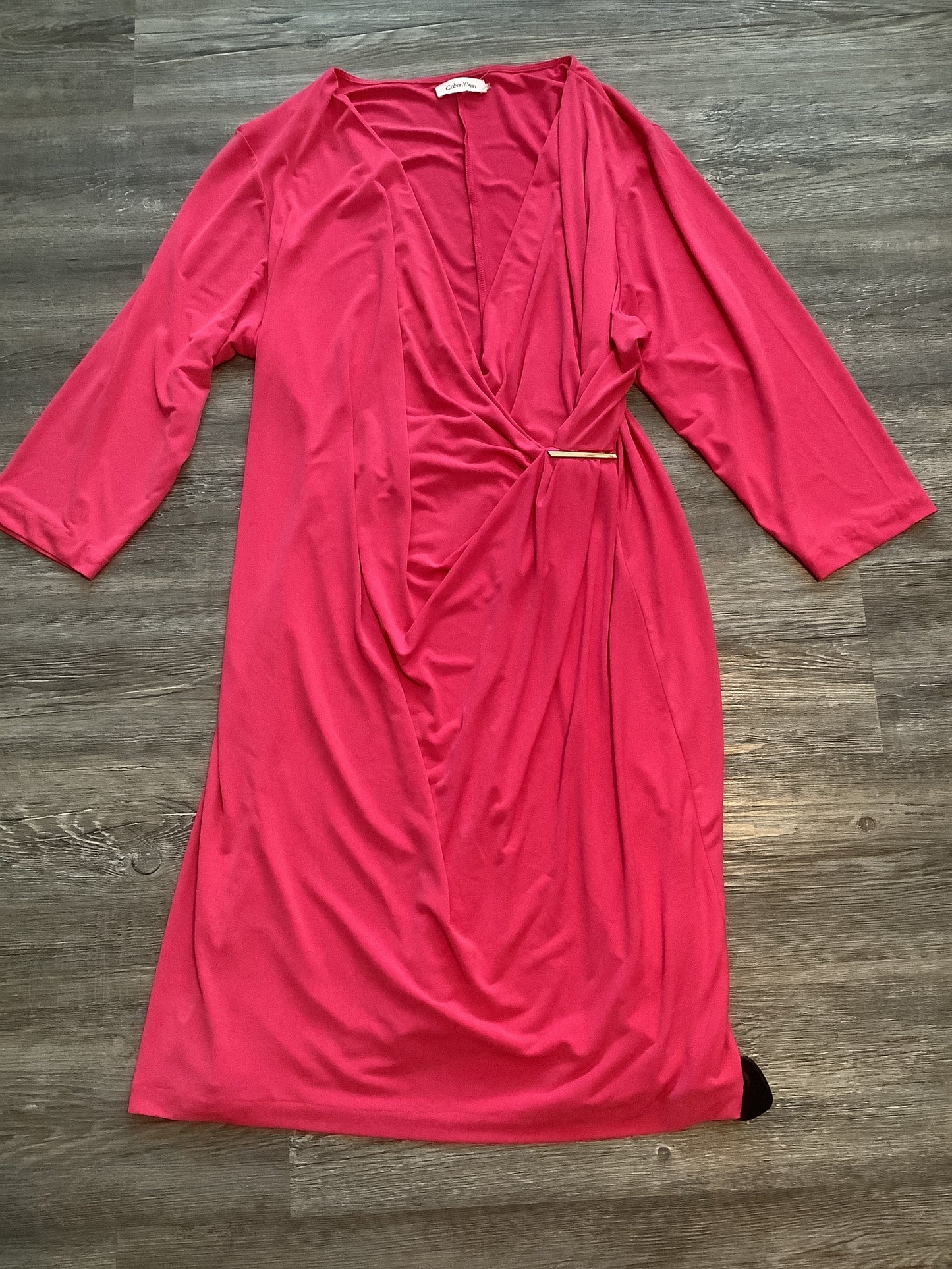 Dress Work By Calvin Klein In Pink, Size: L