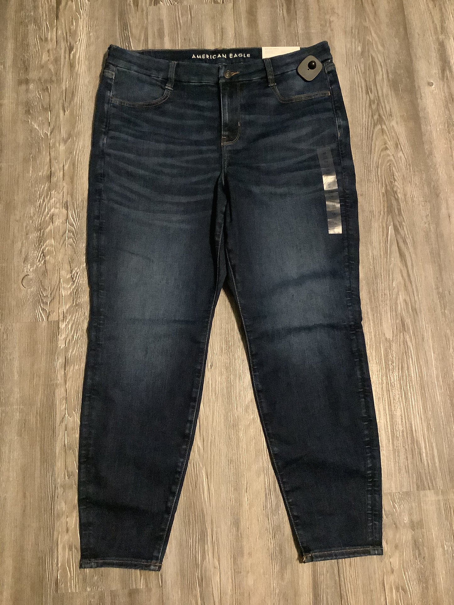 Jeans Skinny By American Eagle In Blue Denim, Size: 16