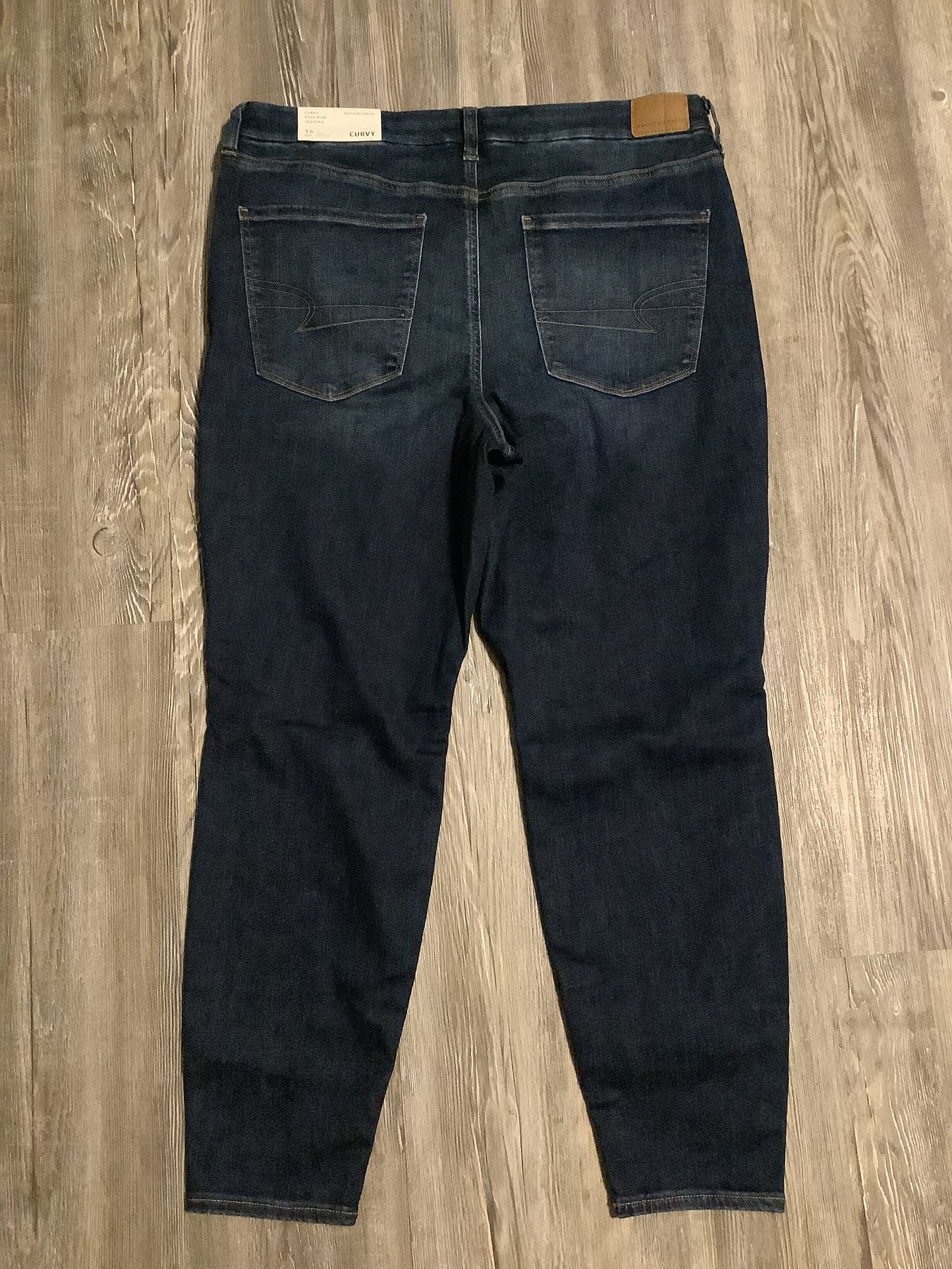 Jeans Skinny By American Eagle In Blue Denim, Size: 16