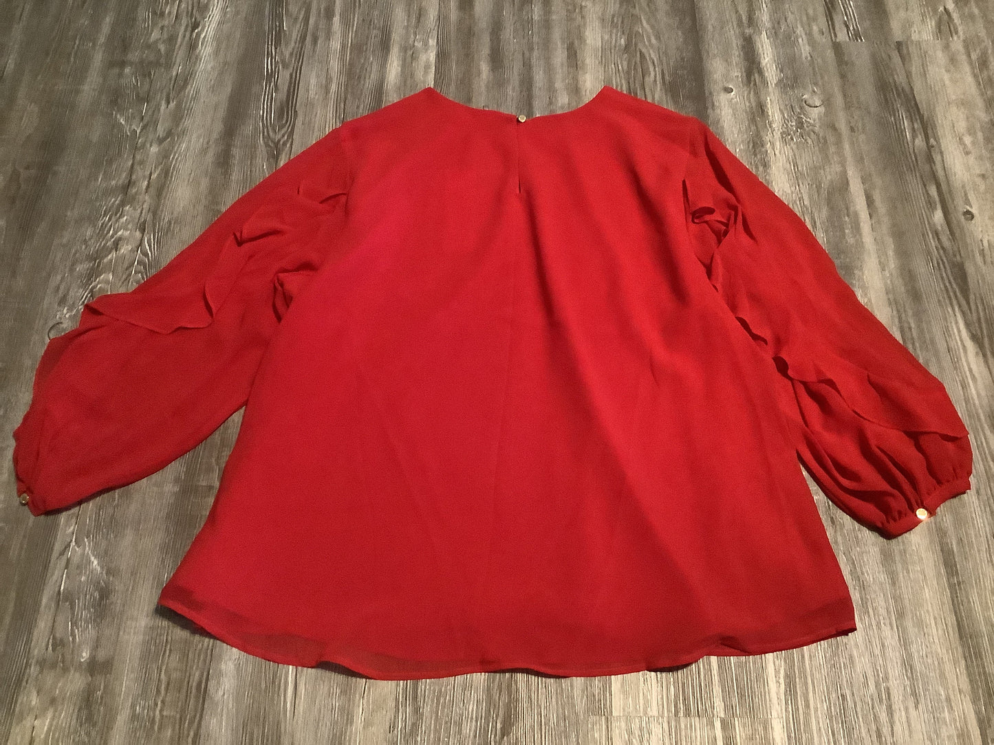 Top Long Sleeve By Calvin Klein In Red, Size: 1x