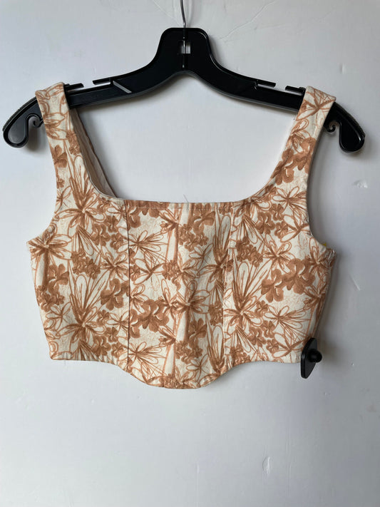 Top Sleeveless By Pretty Little Thing In Brown, Size: 10