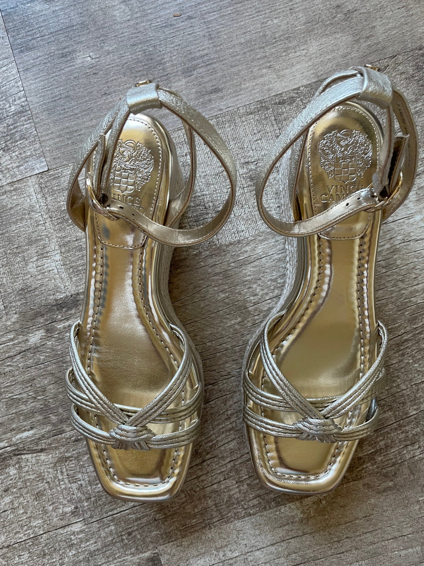 Shoes Heels Wedge By Vince Camuto In Gold, Size: 7.5