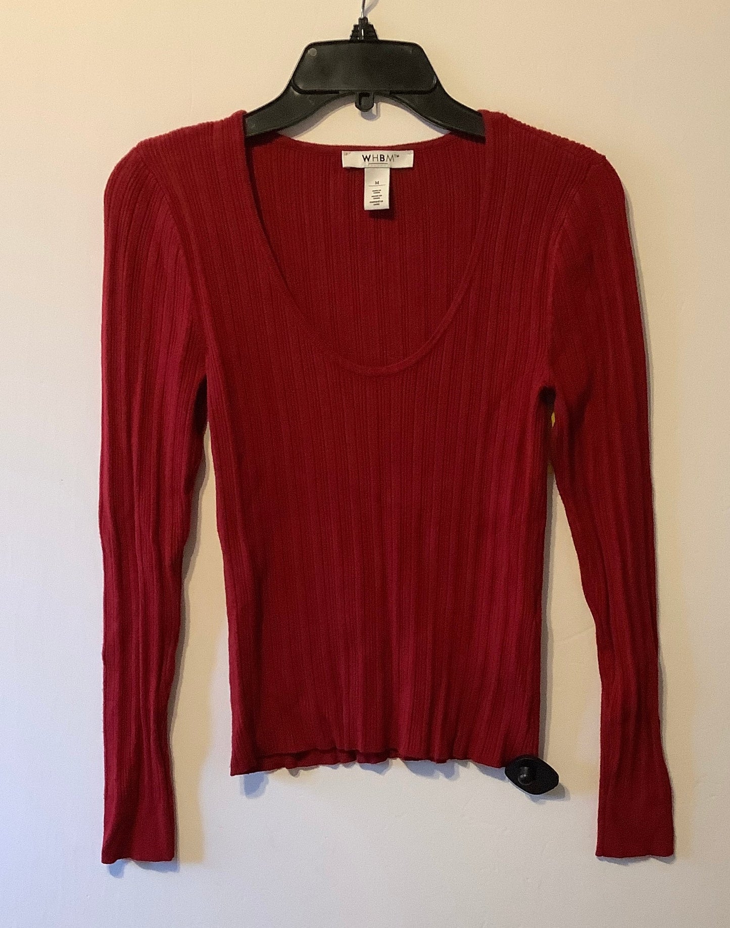 Top Long Sleeve By White House Black Market In Red, Size: M