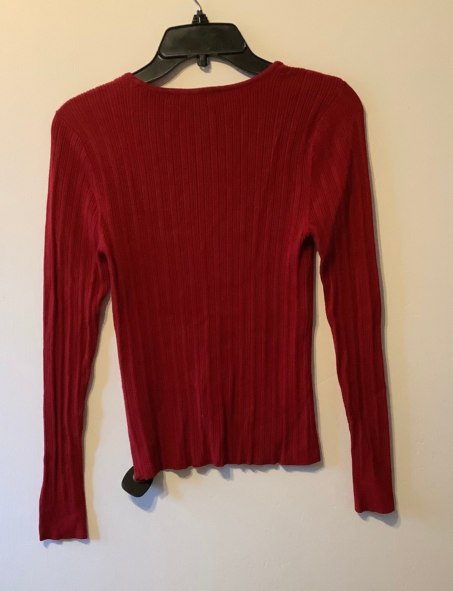 Top Long Sleeve By White House Black Market In Red, Size: M