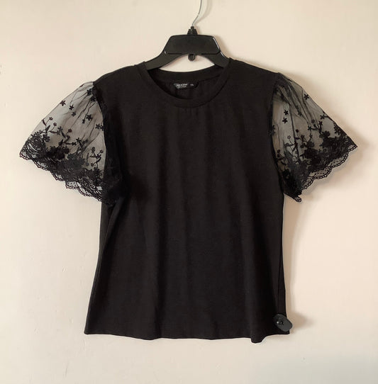 Top Short Sleeve By Shein In Black, Size: Xl