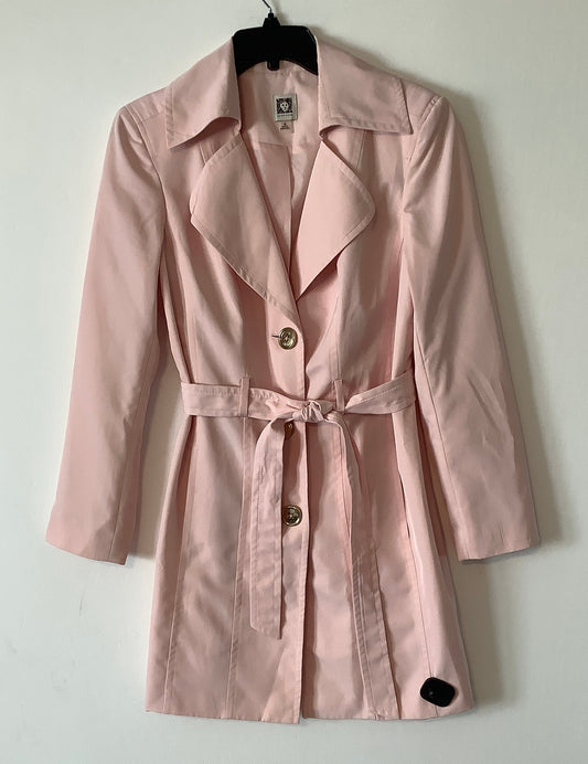 Coat Peacoat By Anne Klein In Pink, Size: M