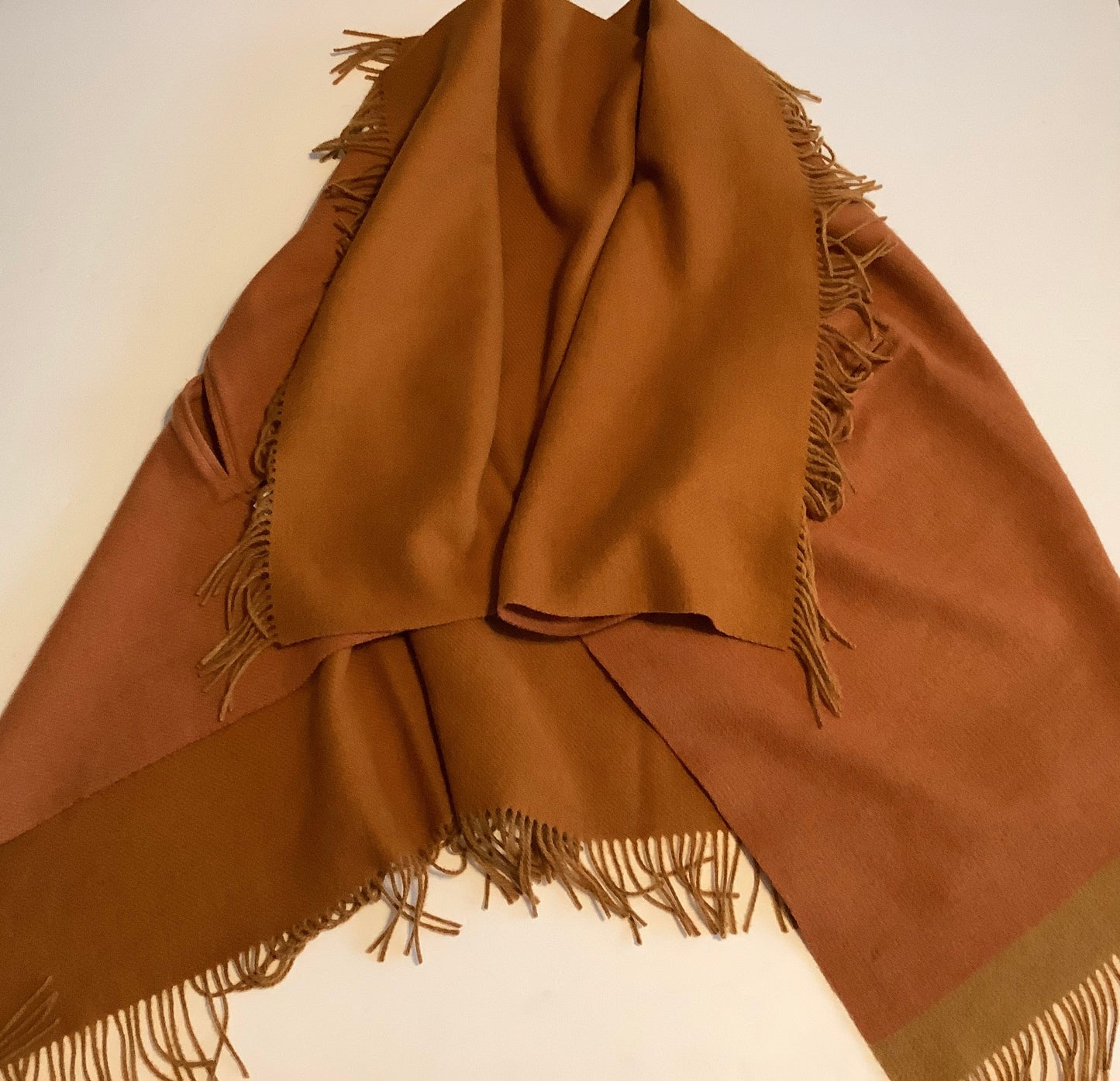 Poncho By Talbots In Orange & Tan, Size: Osfm