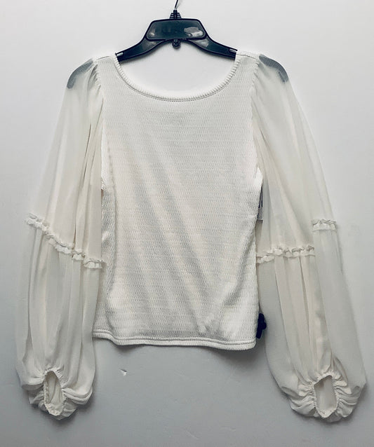 Top Long Sleeve By Anthropologie In White, Size: M