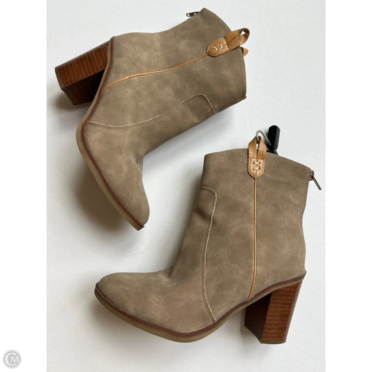 Boots Ankle Heels By Mia In Brown, Size: 7.5