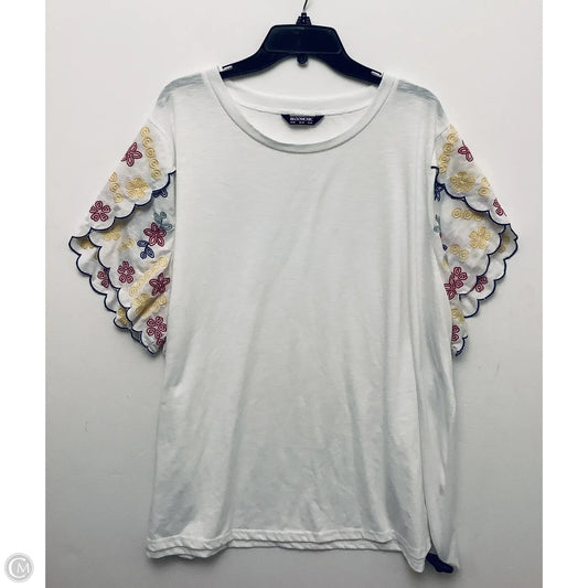 Top Short Sleeve By Clothes Mentor In White, Size: 2x