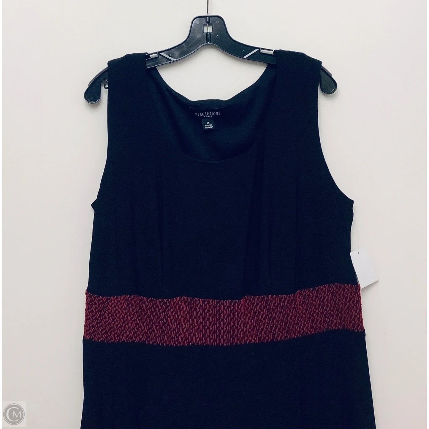 Dress Casual Midi By Perceptions In Black, Size: 1x