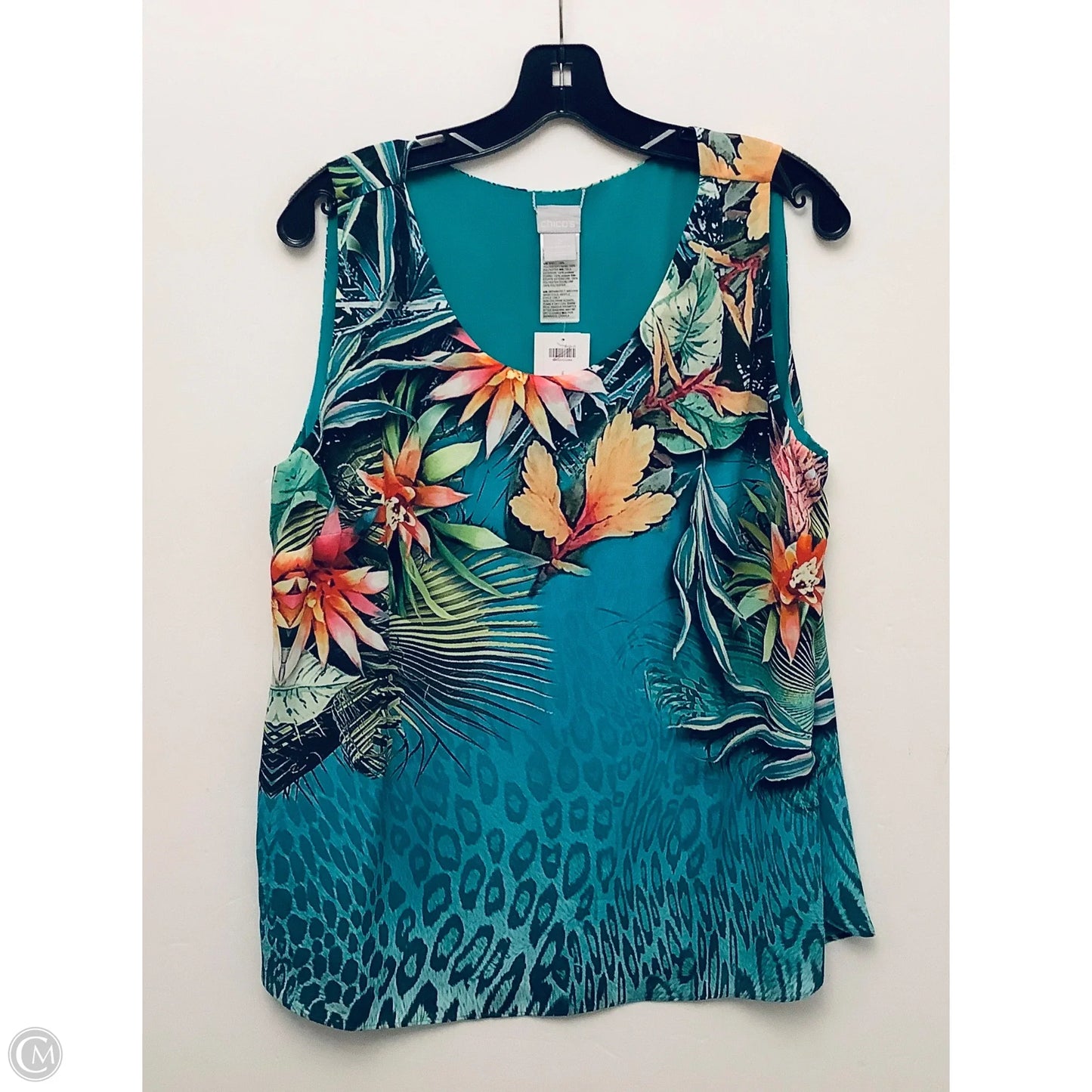 Top Sleeveless By Chicos In Green, Size: M