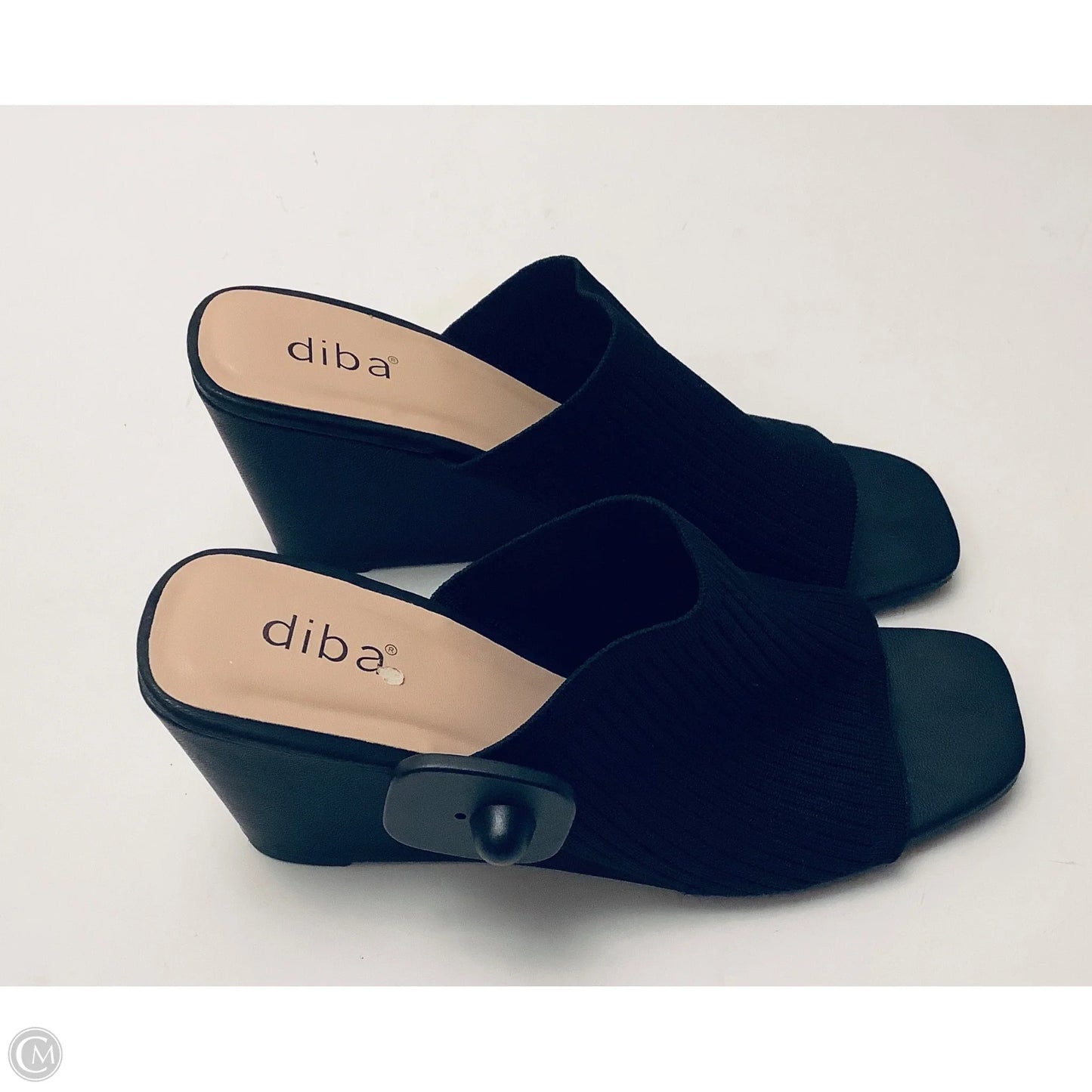 Sandals Heels Wedge By Diba In Black, Size: 9.5