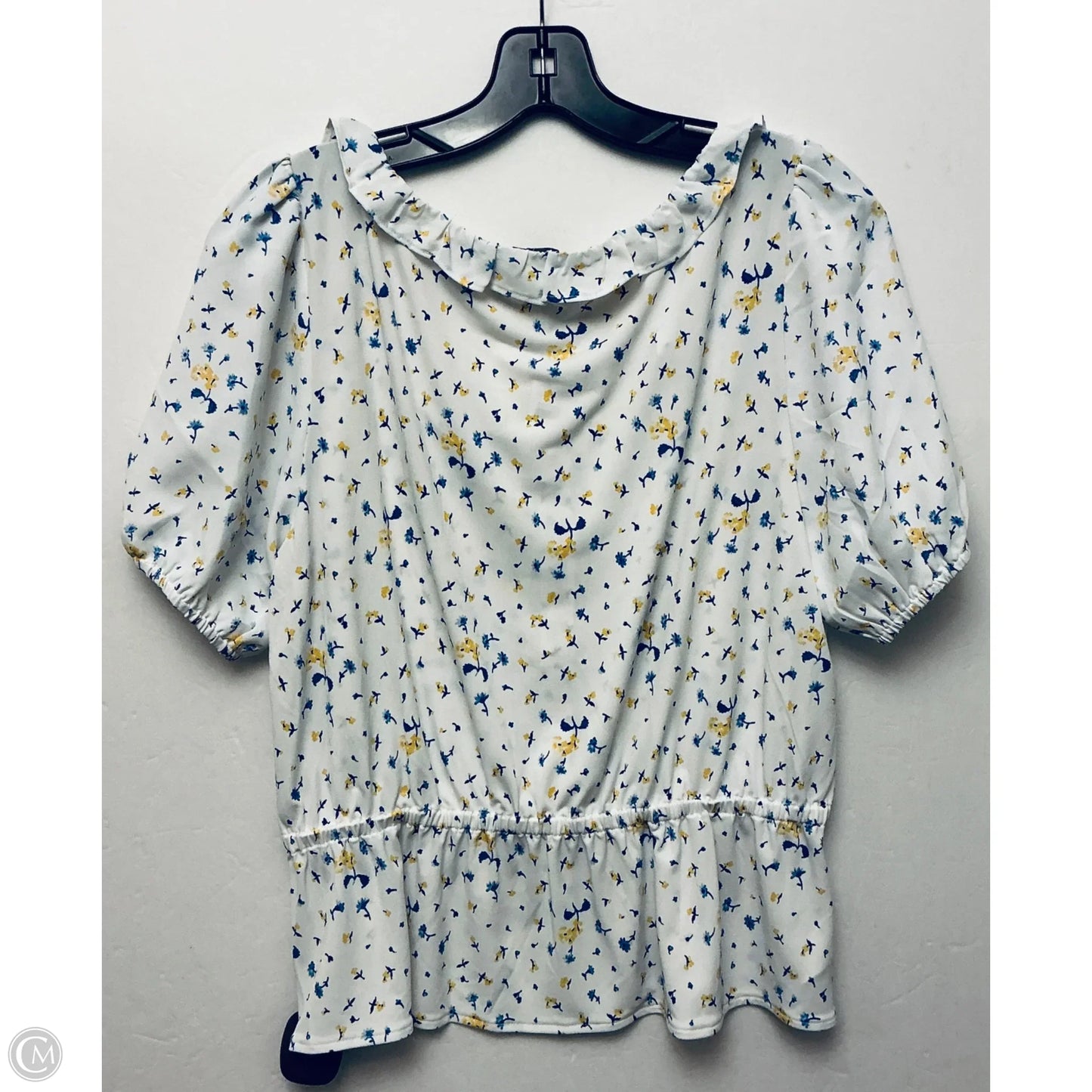 Top Short Sleeve By Ann Taylor In White, Size: M