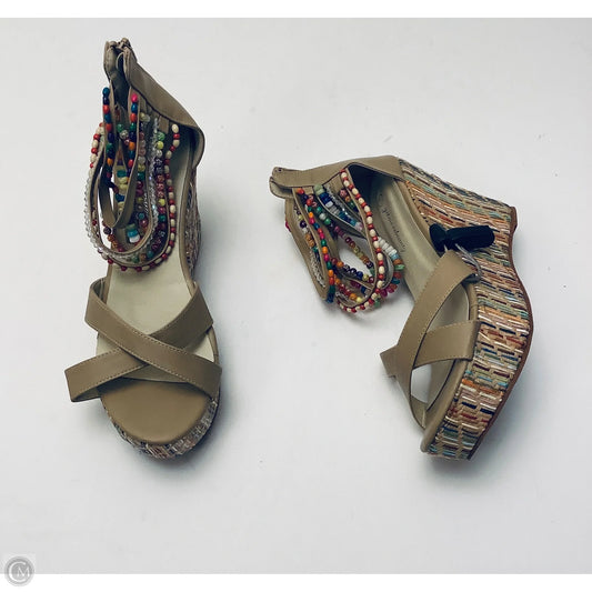 Sandals Heels Wedge By Clothes Mentor In Multi-colored, Size: 10