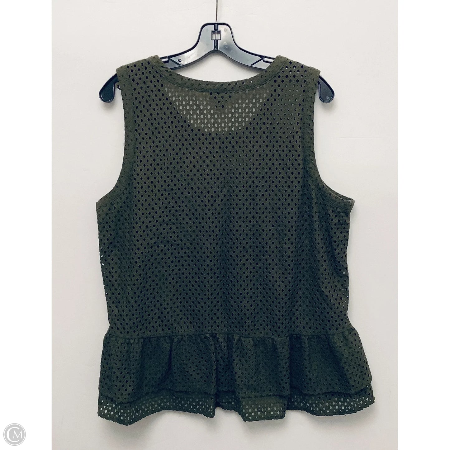 Top Sleeveless By Ana In Green, Size: Xl