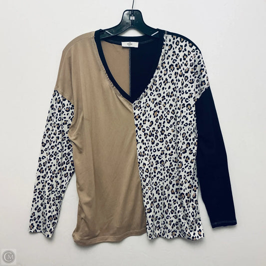 Top Long Sleeve Basic By Entro In Animal Print, Size: S