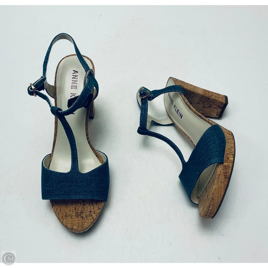 Sandals Heels Block By Anne Klein In Blue, Size: 9