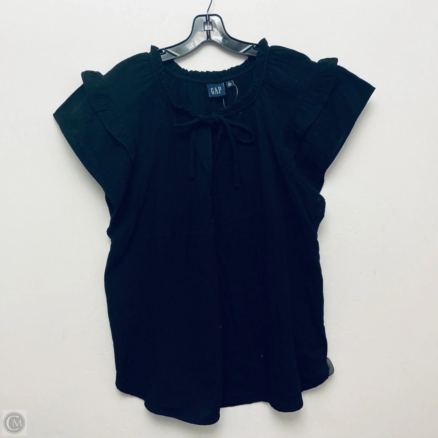 Top Short Sleeve By Gap In Black, Size: L