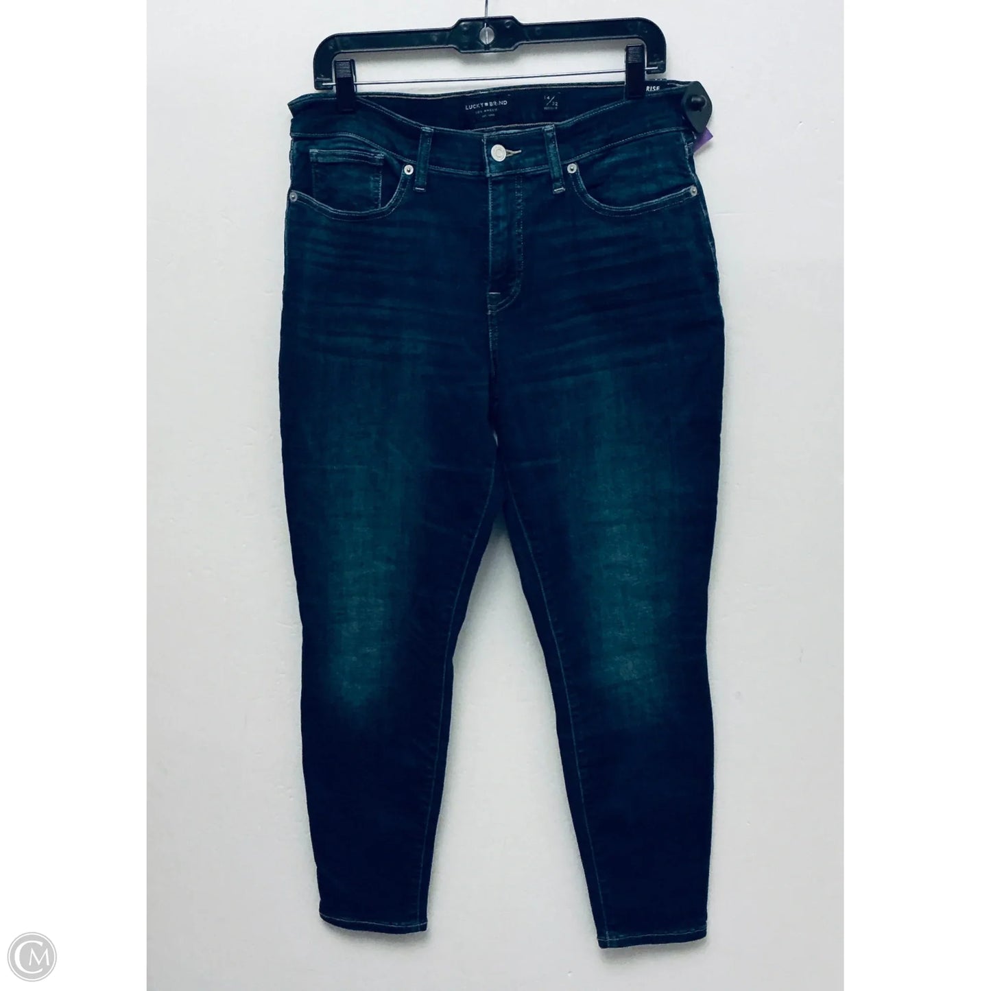 Jeans Straight By Lucky Brand In Blue Denim, Size: 14