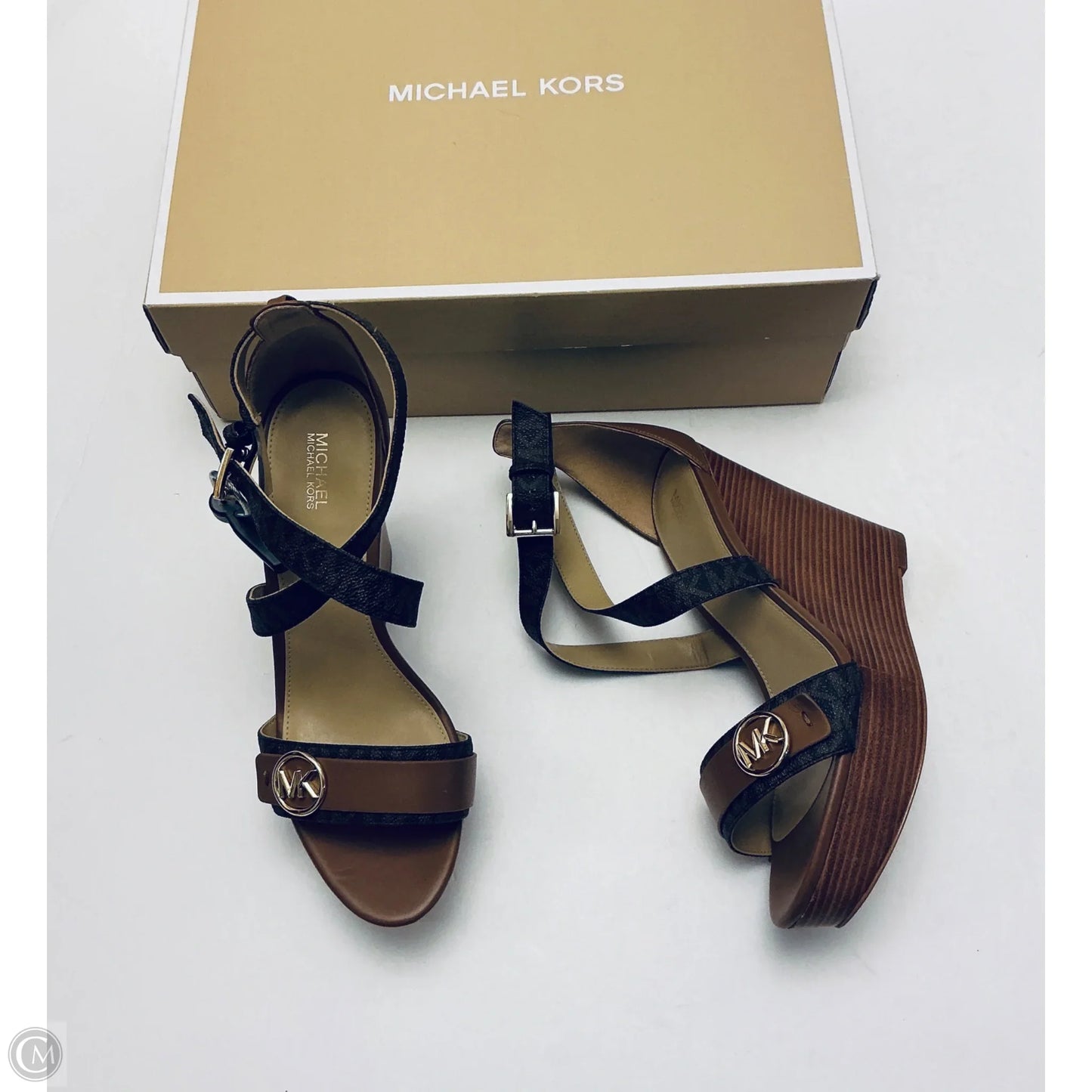 Sandals Designer By Michael Kors In Brown, Size: 9