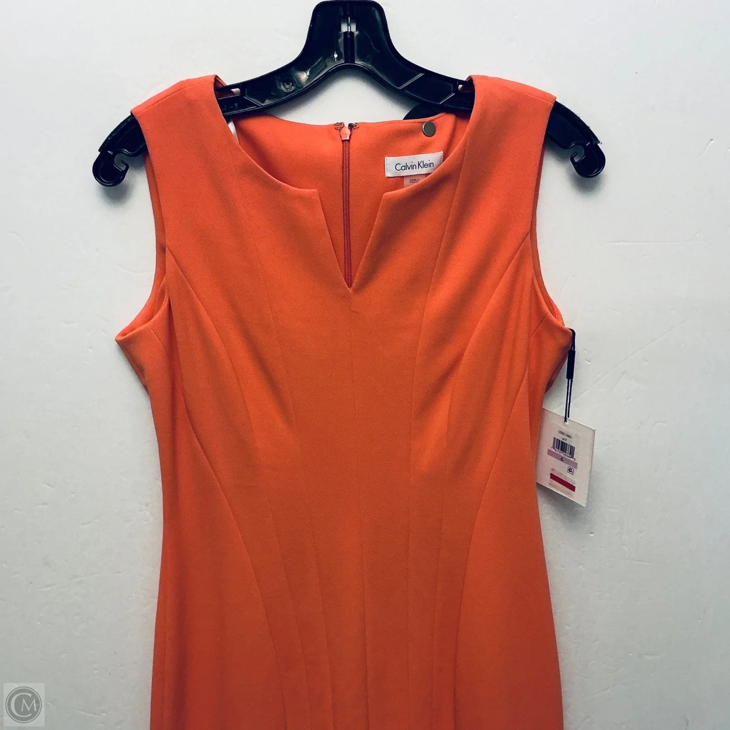 Dress Casual Short By Calvin Klein In Coral, Size: S