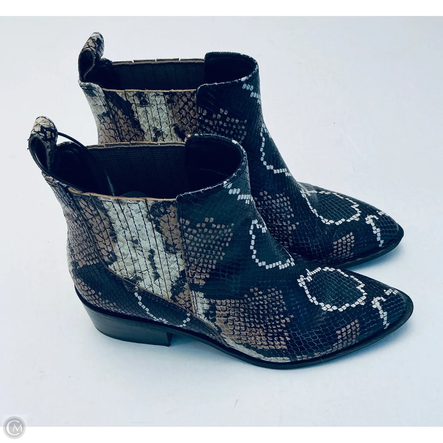 Boots Ankle Flats By Crown Vintage In Snakeskin Print, Size: 8