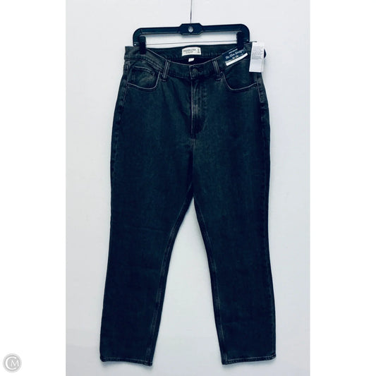 Jeans Straight By Abercrombie And Fitch In Black Denim, Size: 12
