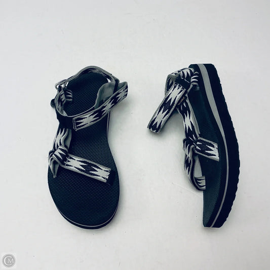 Sandals Flats By Teva In Black & White, Size: 9