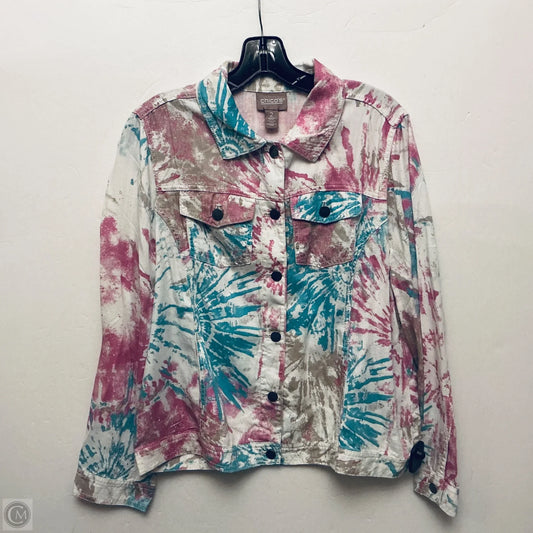 Jacket Other By Chicos In Multi-colored, Size: L