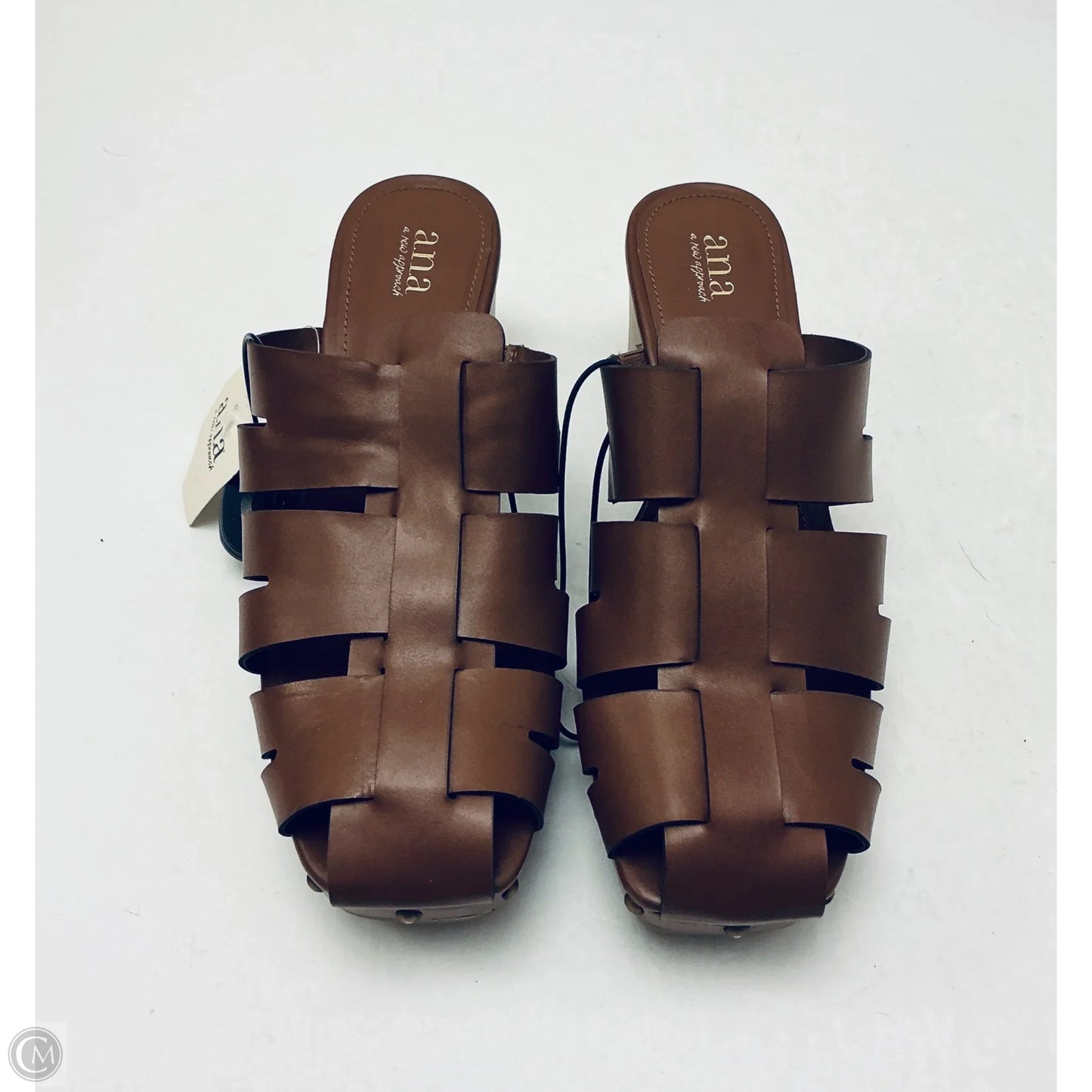 Sandals Heels Block By Ana In Brown, Size: 11