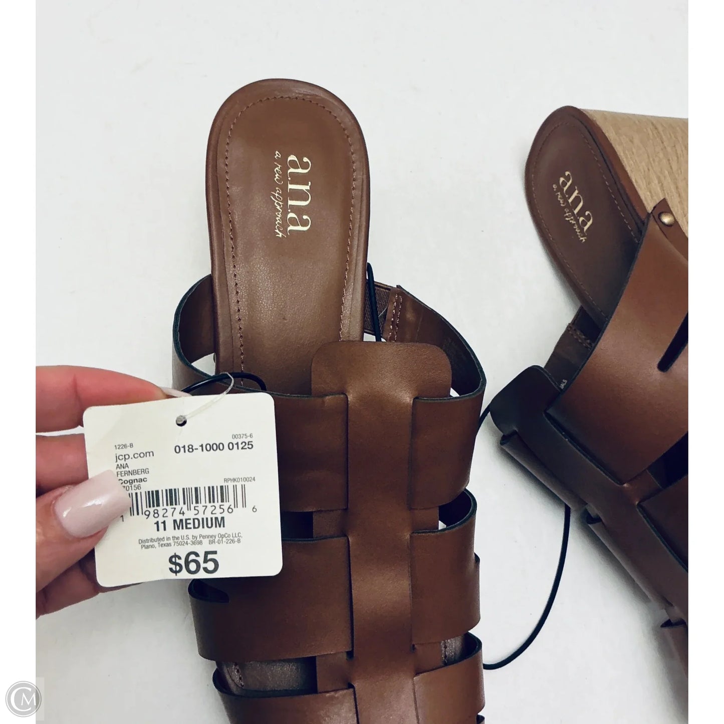 Sandals Heels Block By Ana In Brown, Size: 11
