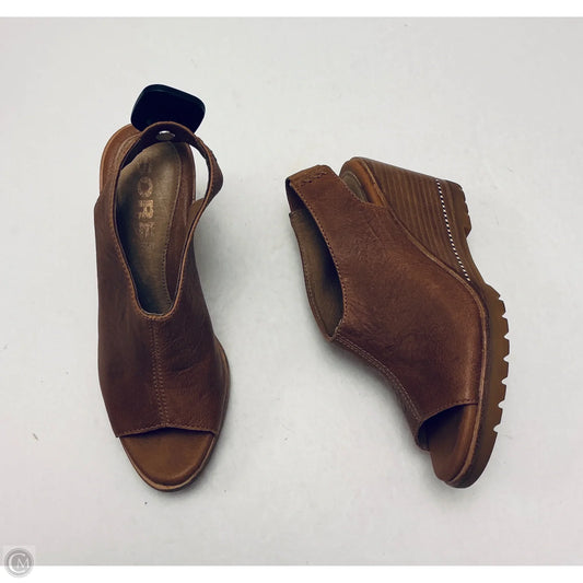 Sandals Heels Wedge By Sorel In Brown, Size: 6