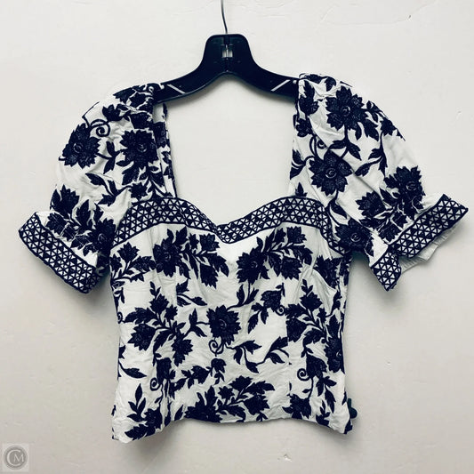 Top Short Sleeve By Antonio Melani In Blue & White, Size: M