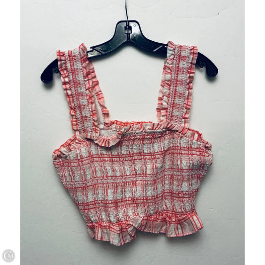 Top Sleeveless By Impeccable Pig In Pink & White, Size: L