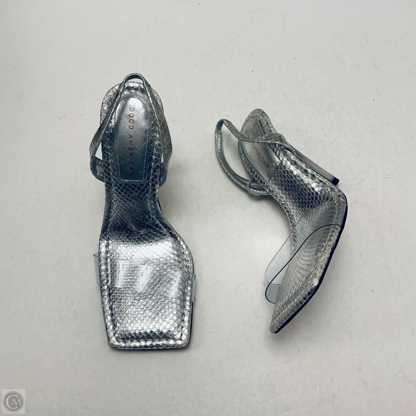 Shoes Heels Stiletto By Good American In Silver, Size: 8