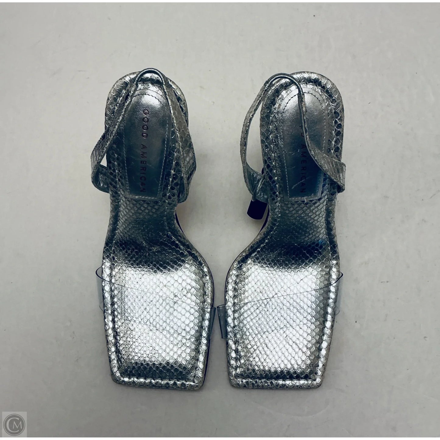 Shoes Heels Stiletto By Good American In Silver, Size: 8