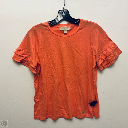 Top Short Sleeve Designer By Michael Kors In Orange, Size: M