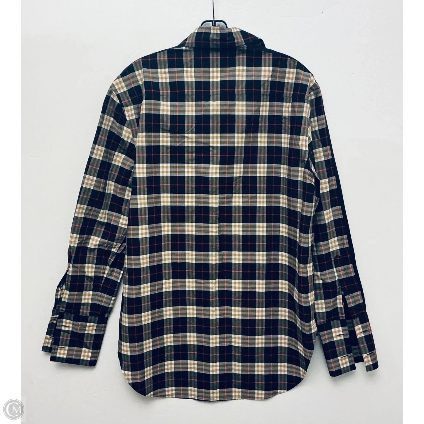 Top Long Sleeve Luxury Designer By Burberry In Checkered Pattern, Size: M