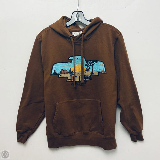 Sweatshirt Hoodie By Ariat In Brown, Size: M