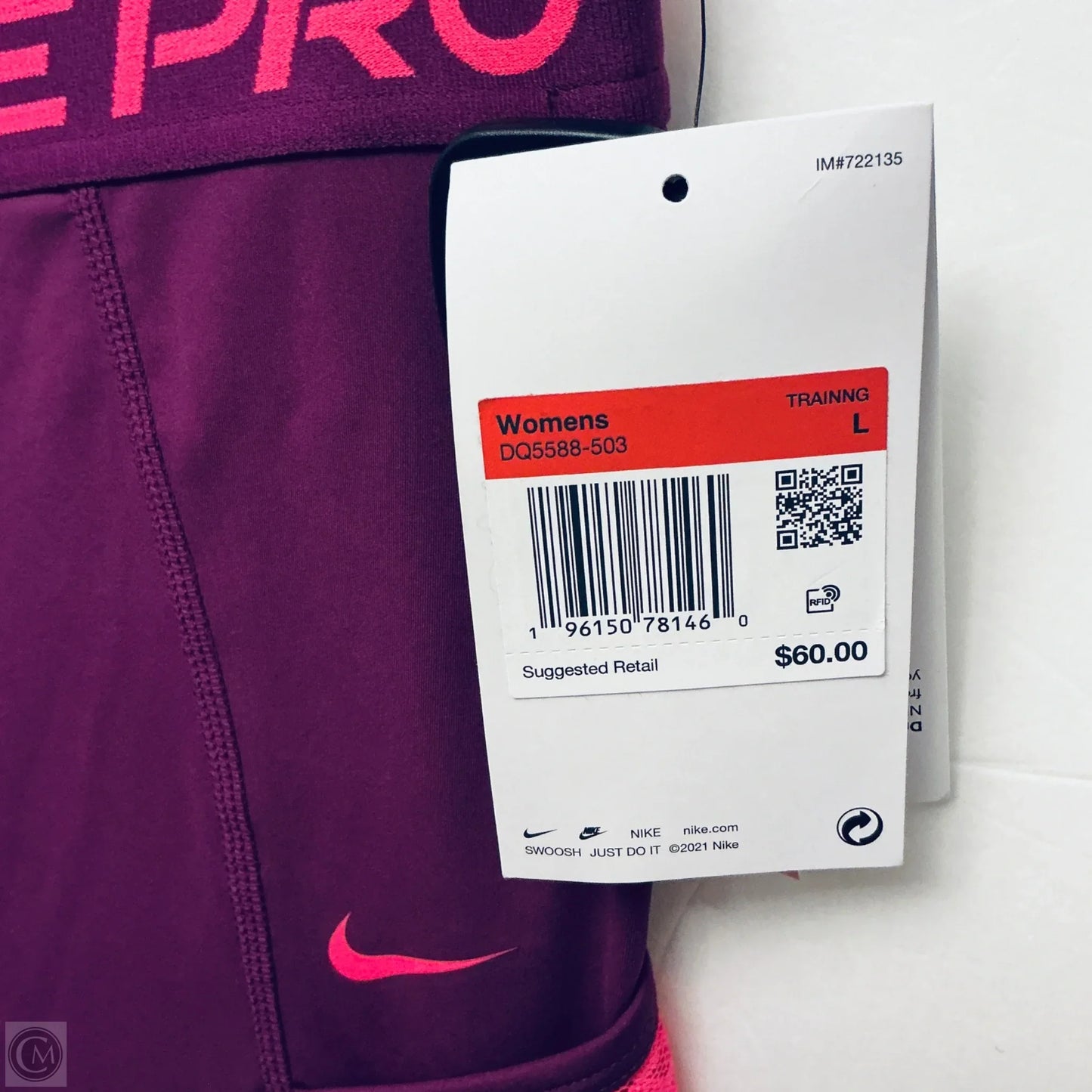 Athletic Leggings By Nike Apparel In Purple, Size: L
