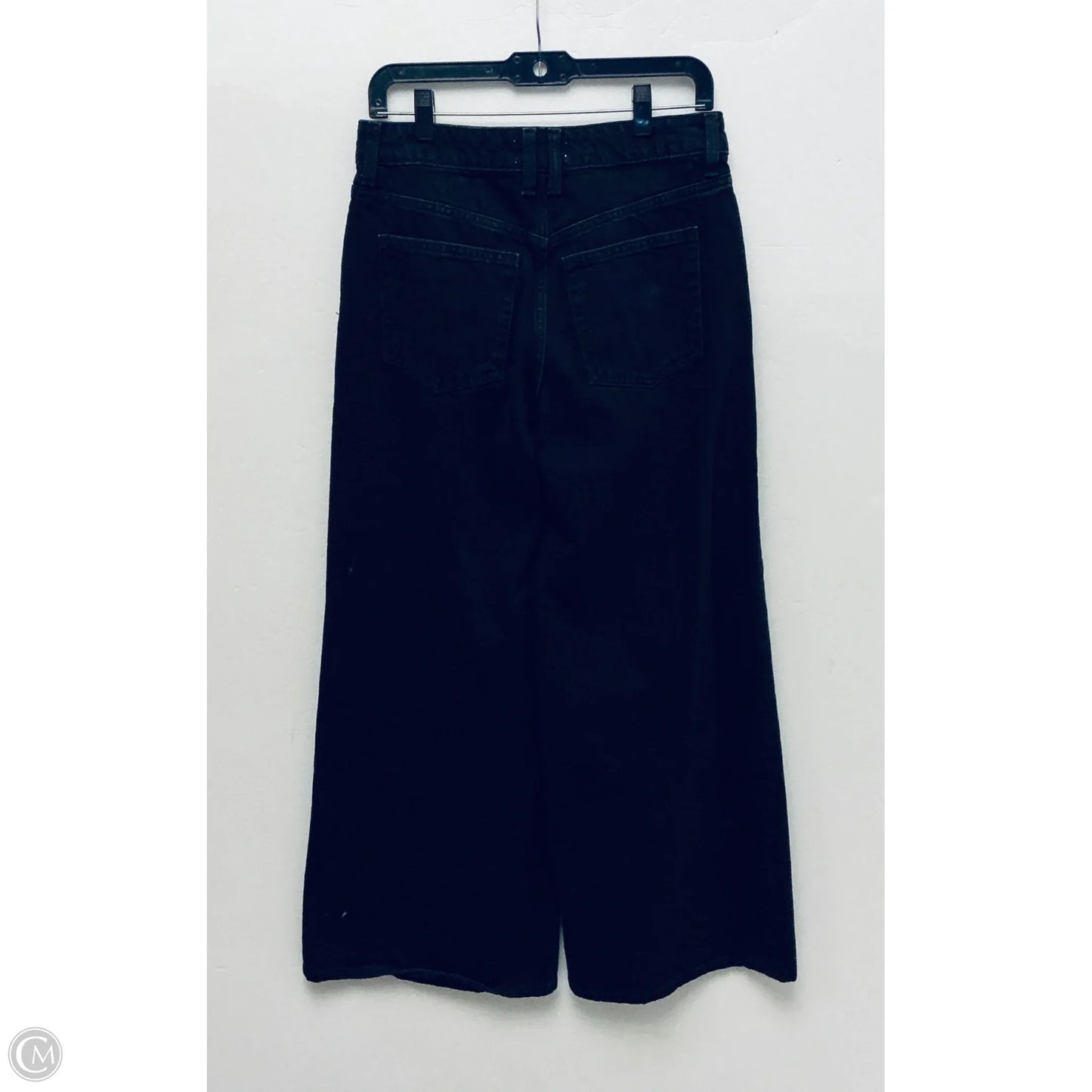 Jeans Wide Leg By H&m In Black Denim, Size: 6