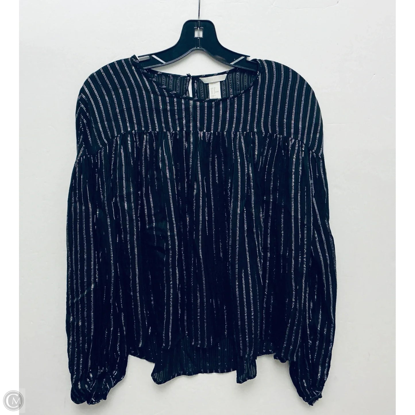 Top Long Sleeve By H&m In Black, Size: M