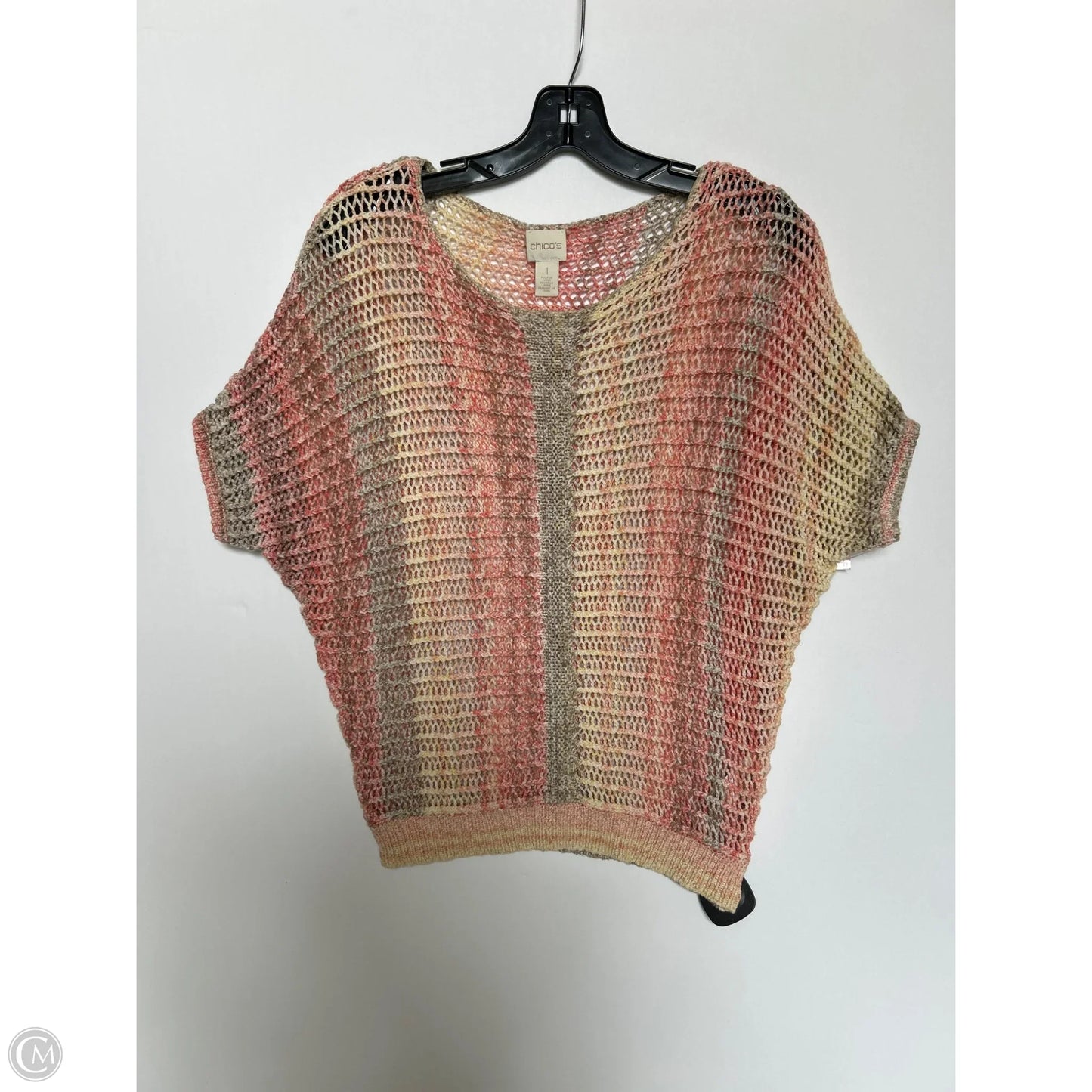 Top Short Sleeve Basic By Chicos In Peach, Size: M