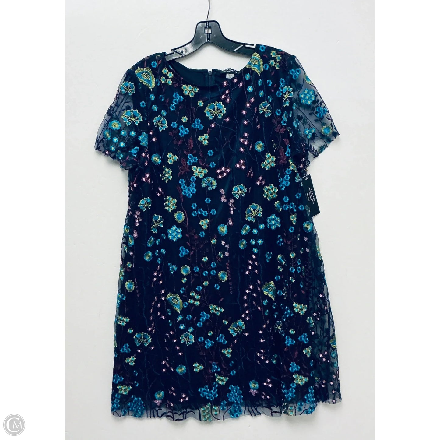 Dress Party Short By Tahari By Arthur Levine In Floral Print, Size: Xl