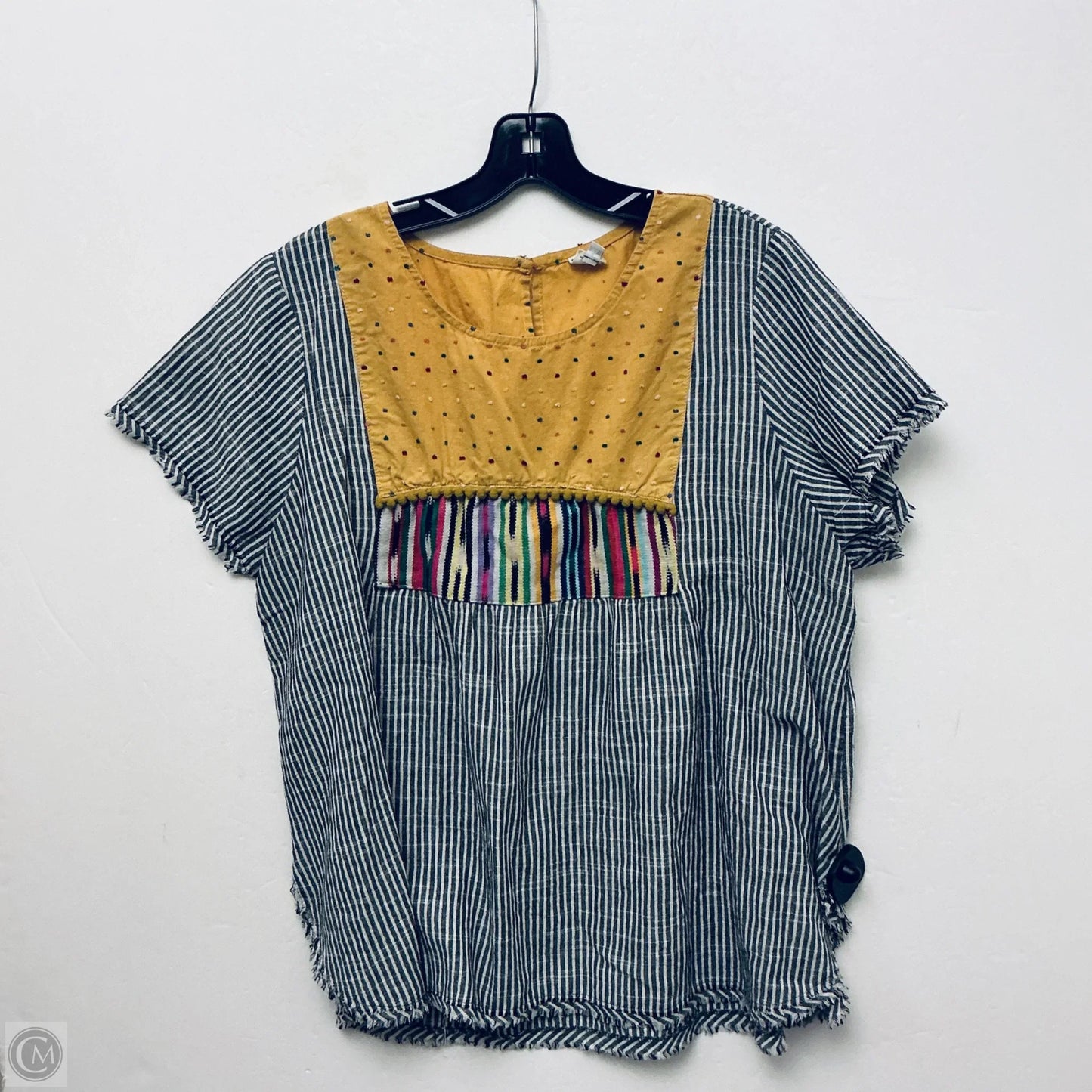Top Short Sleeve By Ivy Jane In Striped Pattern, Size: Xl